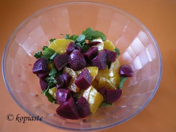 beetroot salad with rocket and oranges image