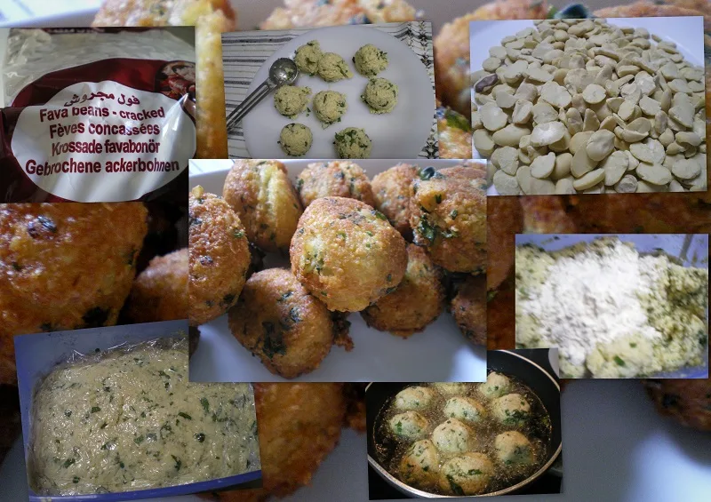 Collage preparing falafel image