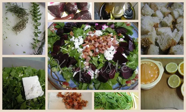 collage winter panzanella salad image