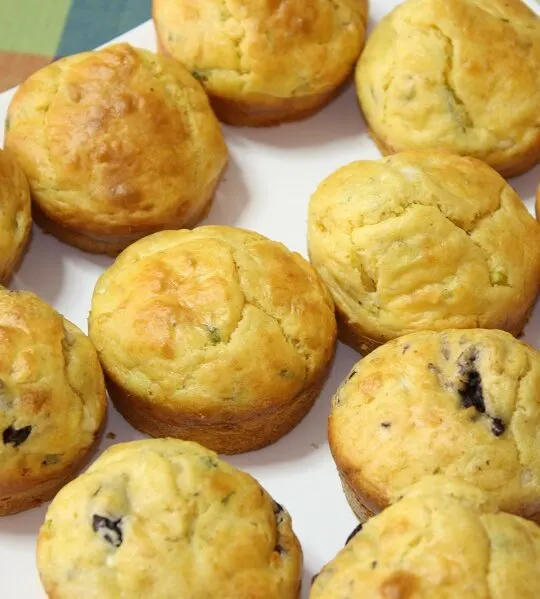 Greek Muffins with Kalamata Olives and Greek Cheese