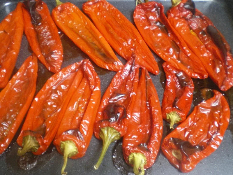 Grilled red peppers image