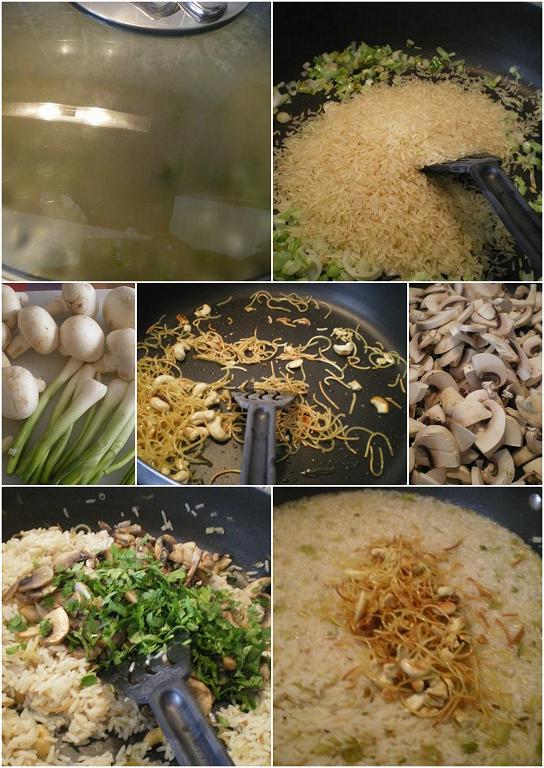 collage rice pilaf image