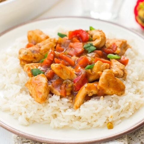 Asian inspired sweet and sour turkey photo
