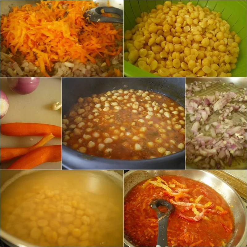 collage Revithia sti Gastra stewed chickpeas picture