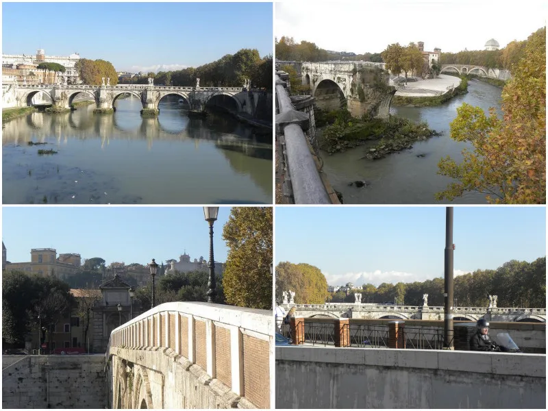 Collage Rome The Tiber river