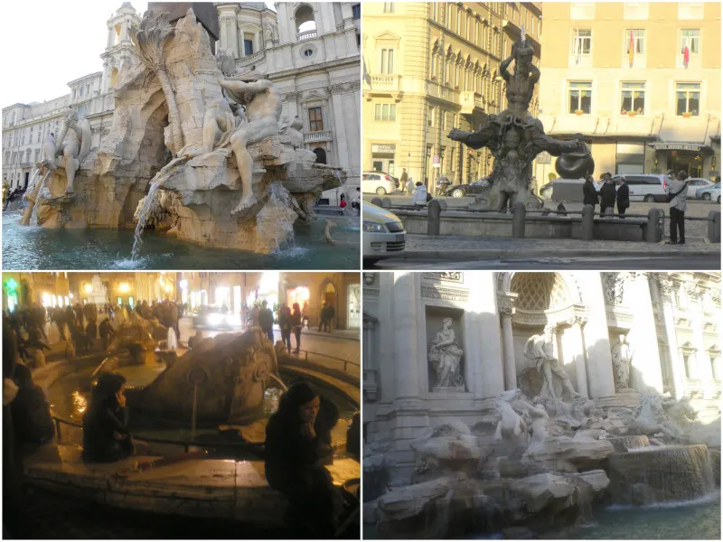 Collage Rome fountains image