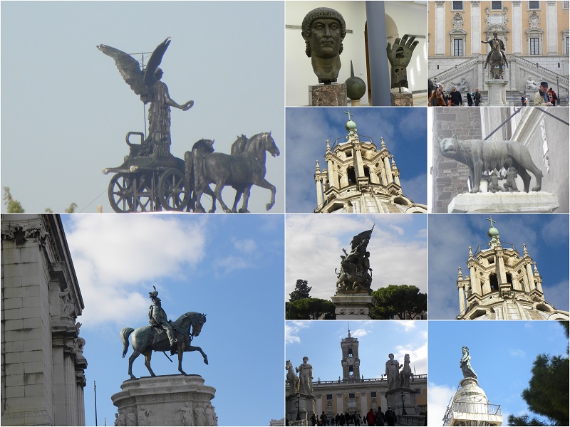 Collage Rome statues image