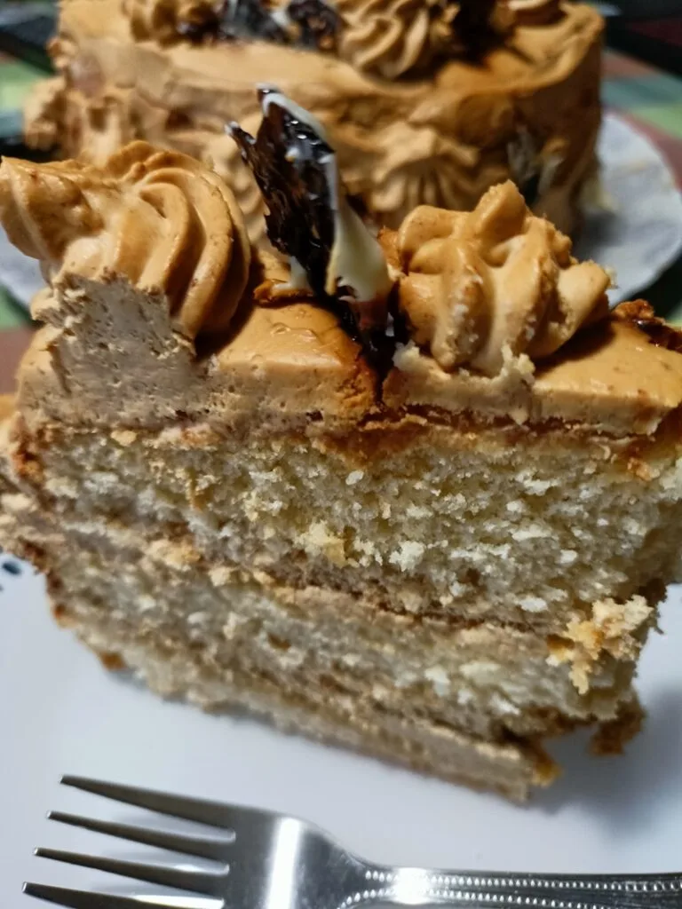Caramel cream Cheese Cake cut image