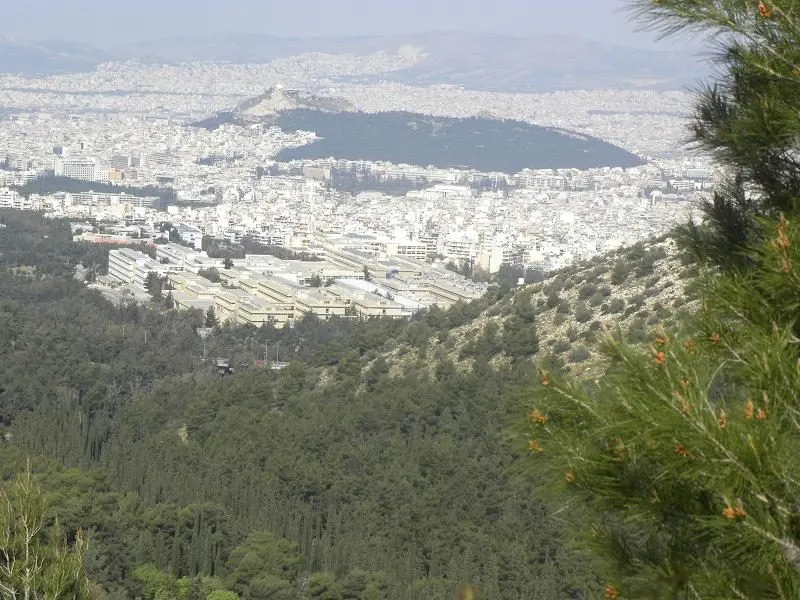 Athens view Lycabettus and University