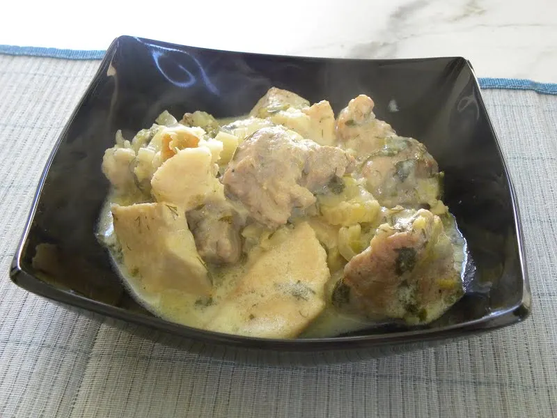 Pork with taro avgolemono image