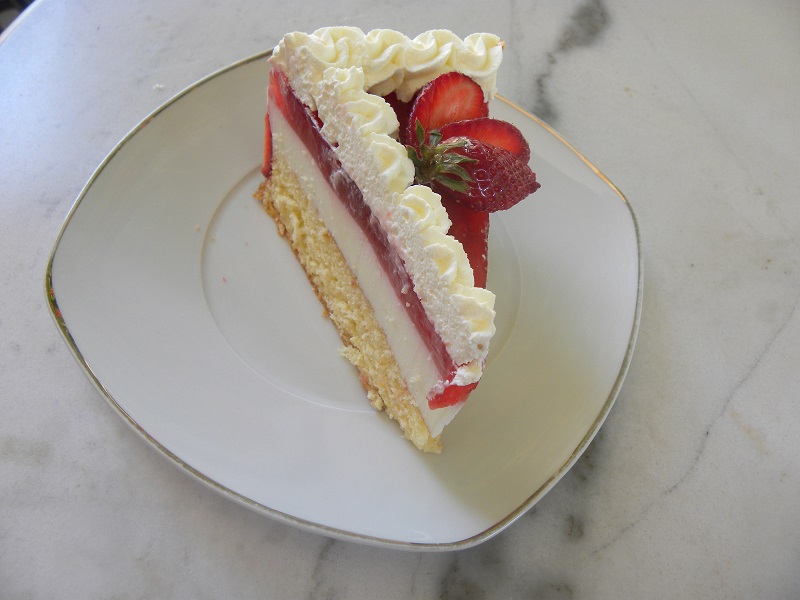 Strawberry Mousse Cake cut photo