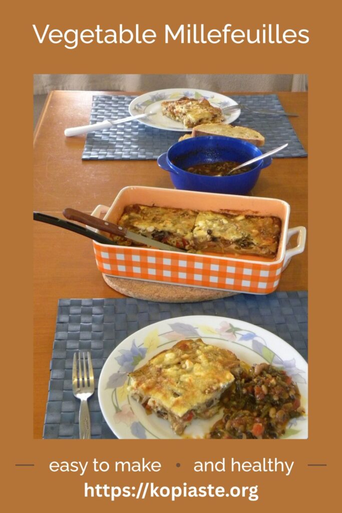 Collage vegetable millefeuilles served image