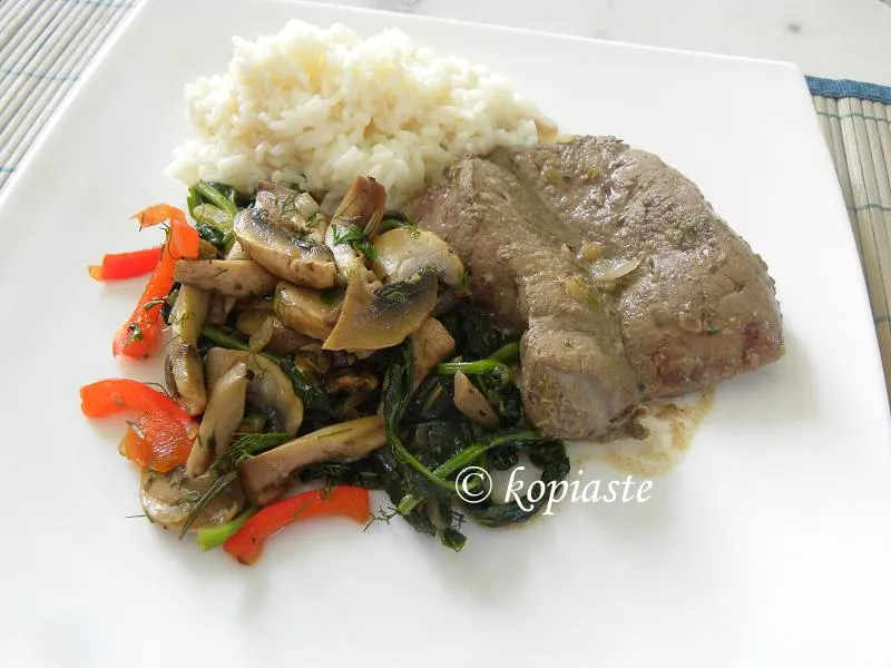 Calf Liver Ladorigani With Sauteed Vegetables Kopiaste To Greek Hospitality