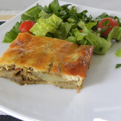 vegetable millefeuilles with salad image