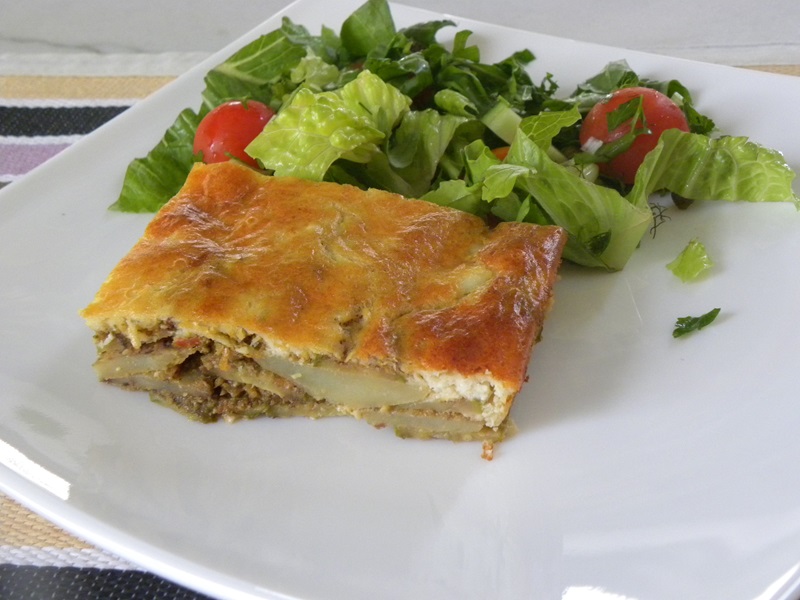 vegetable millefeuilles with salad image