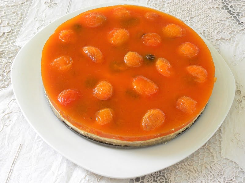 No Guilt Cheesecake with Apricot Jelly