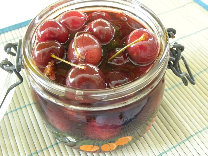 Pickled Cherries in jar image