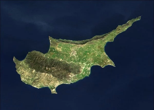 Cyprus from a satellite image