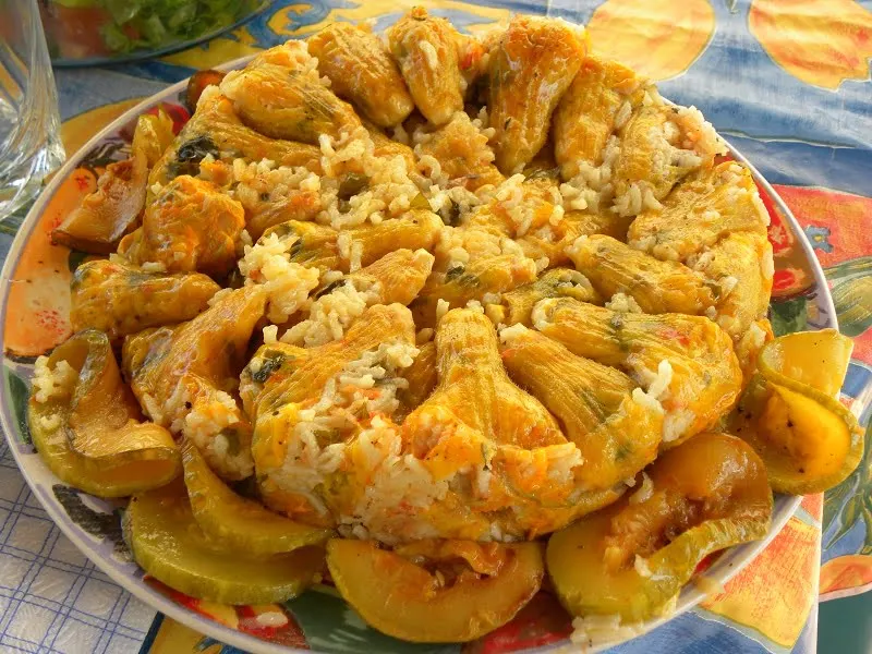 stuffed courgettes - zucchini - kolokythoanthoi image