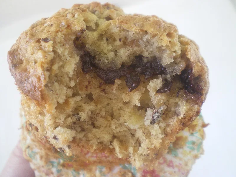 Muffin cut showing chocolate image