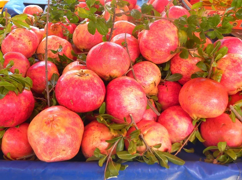 pomegranate in farmers market image