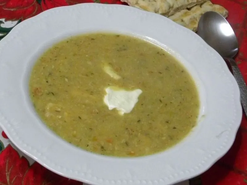 Turkey Trahanas soup with yoghurt picture