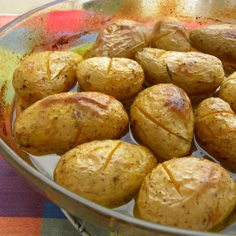 Greek Sweet and Sour Roasted Potatoes