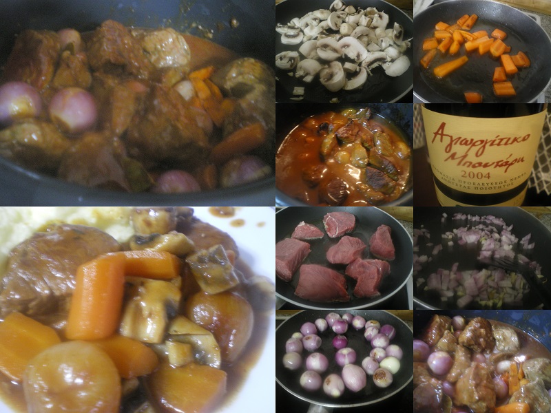 Collage ingredients for Boeuf Bourguignon image