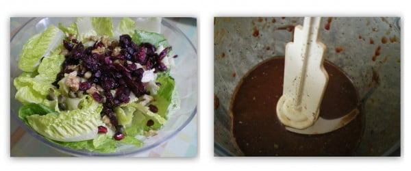 Collage lettuce salad with cranberries image