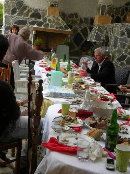 A table with food during Easter at Sparta image