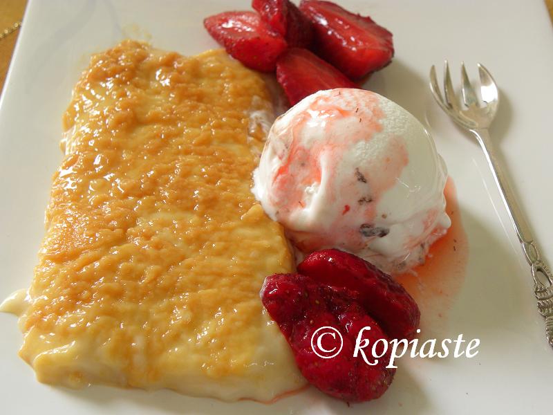 Caramelized Rice Pudding with ice cream image