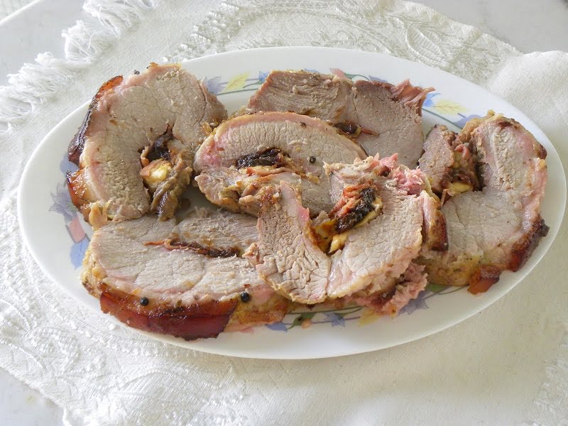Stuffed Greek Crispy Pork Roast