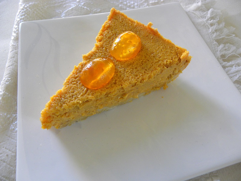 Pumpkin cheesecake tart cut image