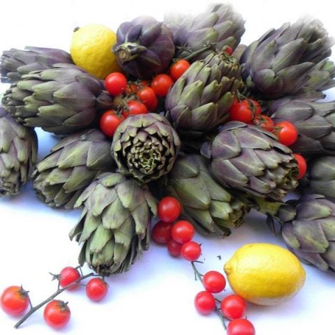 artichokes and cherry tomatoes image