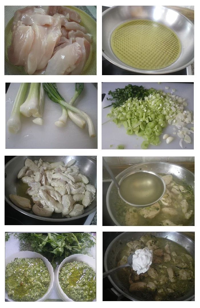 collage chicken with leeks image