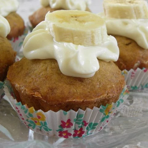 Masticha Banana Cupcakes with Masticha Cream Cheese frosting