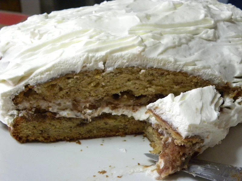 Banana cake with Cream cheese frosting image