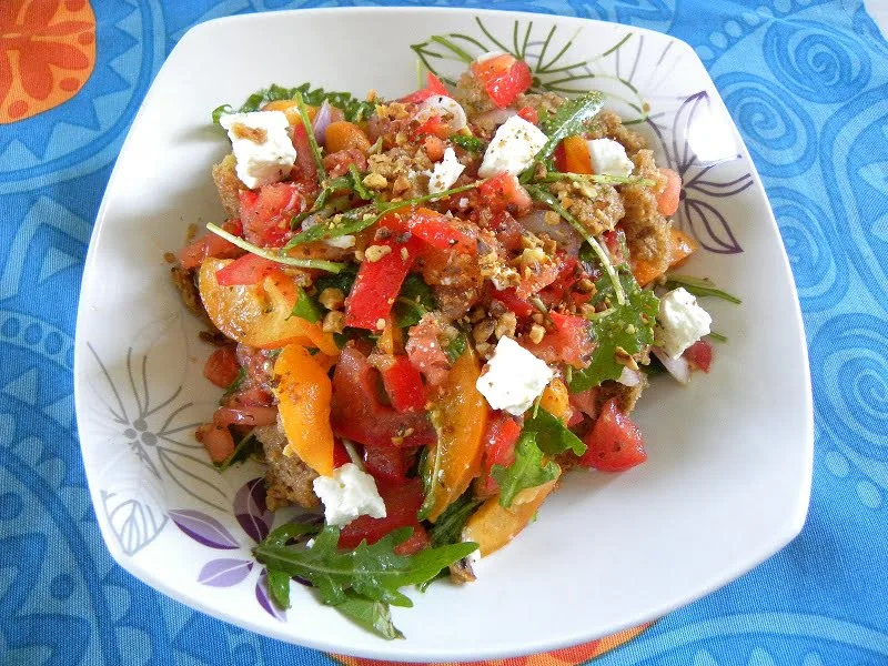 Apricot dakos salad image