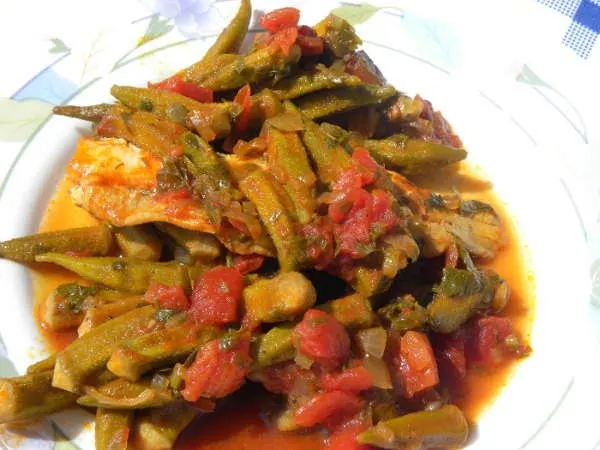 Mpamies okra with Pollock fillets image