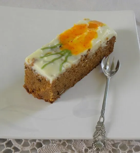 Ginger Carrot Cake with Lemon Cream Cheese & Saffron Frosting