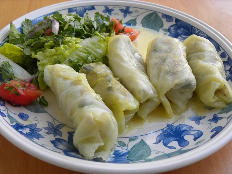 Lahanodolmades with salad image