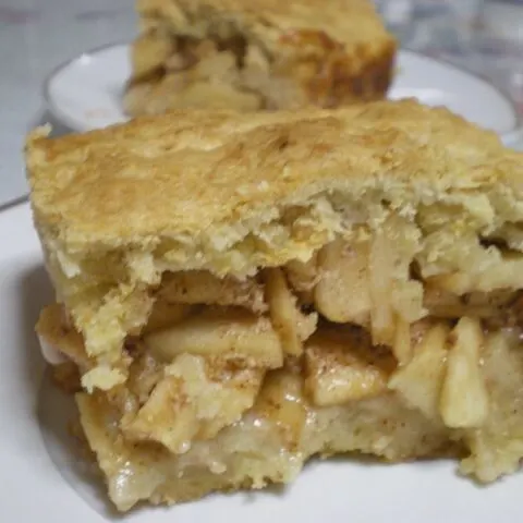 A piece of old fashioned apple pie image