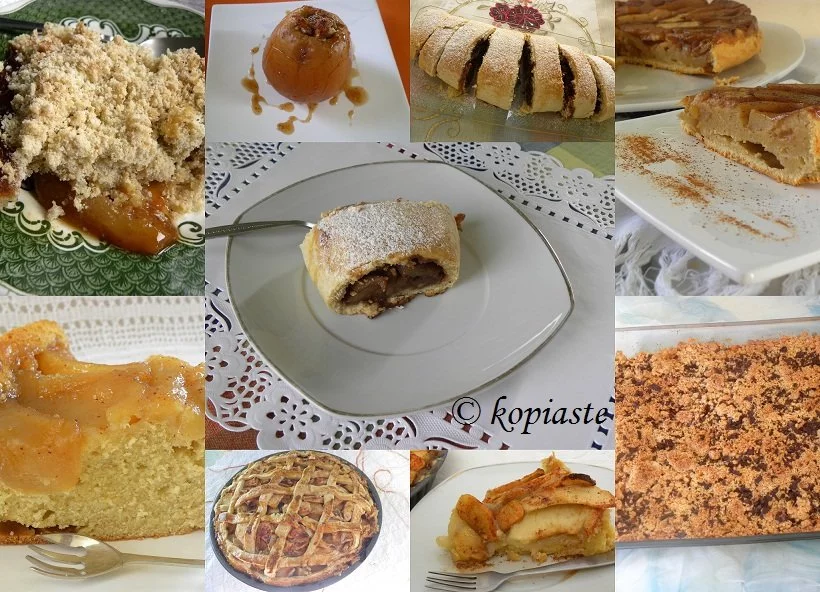 Collage with Apple pies