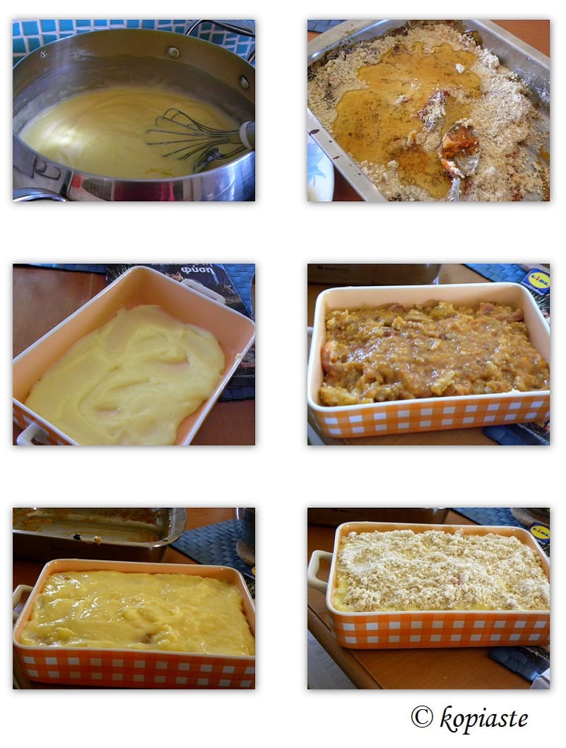 Collage Peach and Apricot Crumble Pudding