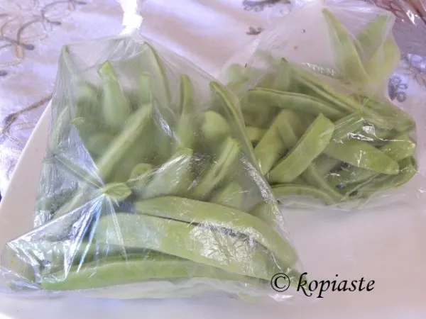 Fassolakia green beans for deep freezer