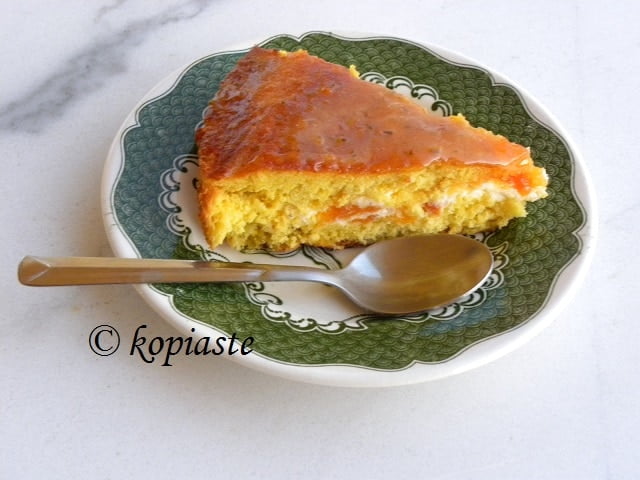 Peach and apricot cream cheese cake