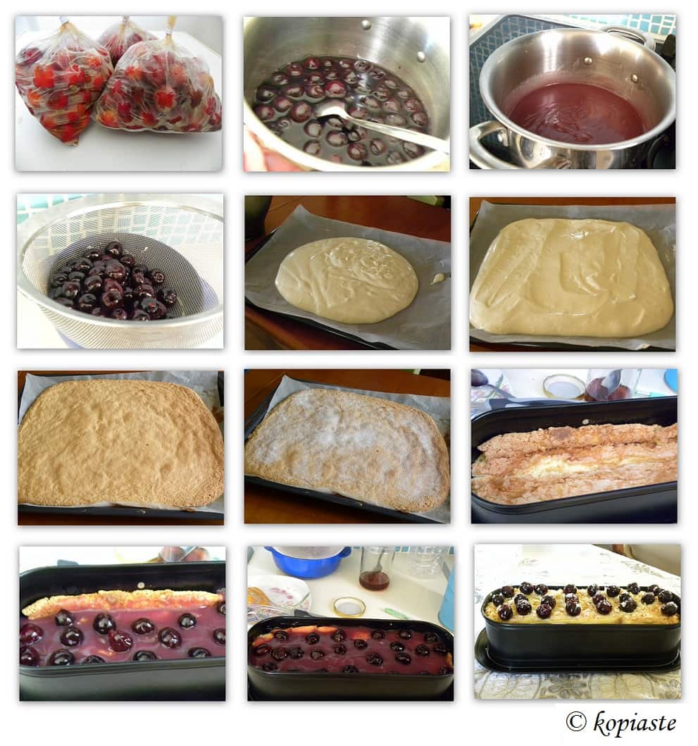 Collage Cherry Compote Cake