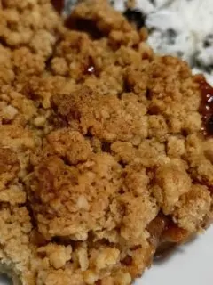 Apple crumble with ice cream image