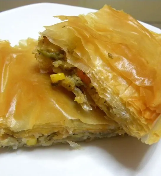 Psaropita (fish pie) with leftovers