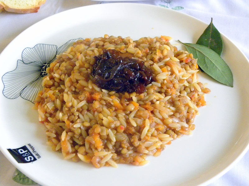 Lentils with carrot and orzo picture